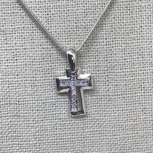 New Layered Cross Pendant Swarovski Crystals AB